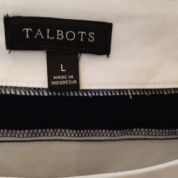 MAKE OFFER    Talbots blue and white top - Picture 2 of 8